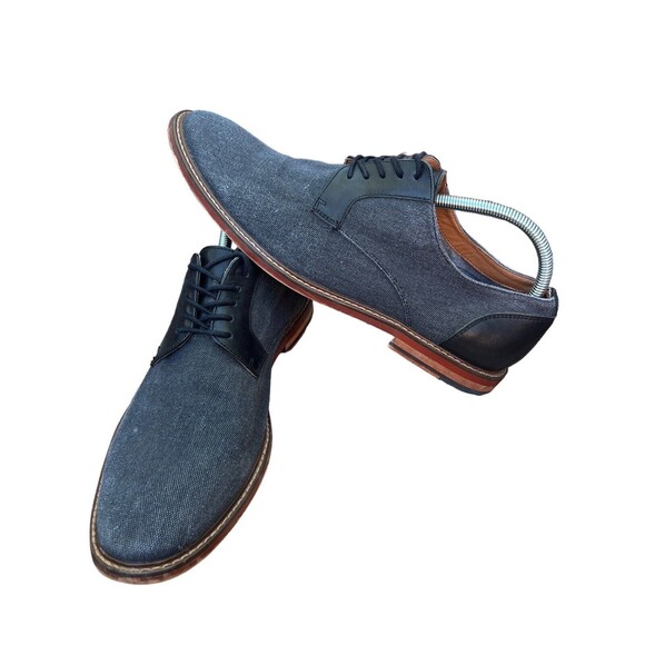 Aldo Dress Shoe Men 10 Grey Black Cloth‎ Leather Casual Business - Picture 1 of 11